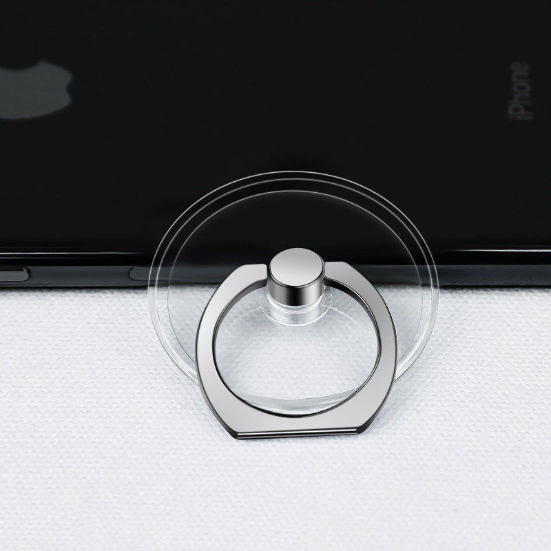 360 Universal Mobile Phone Holder Transparent Alien Animal Foldable Finger Ring Mobile Phone Grip tok Holder Stand Phone Grip: Round