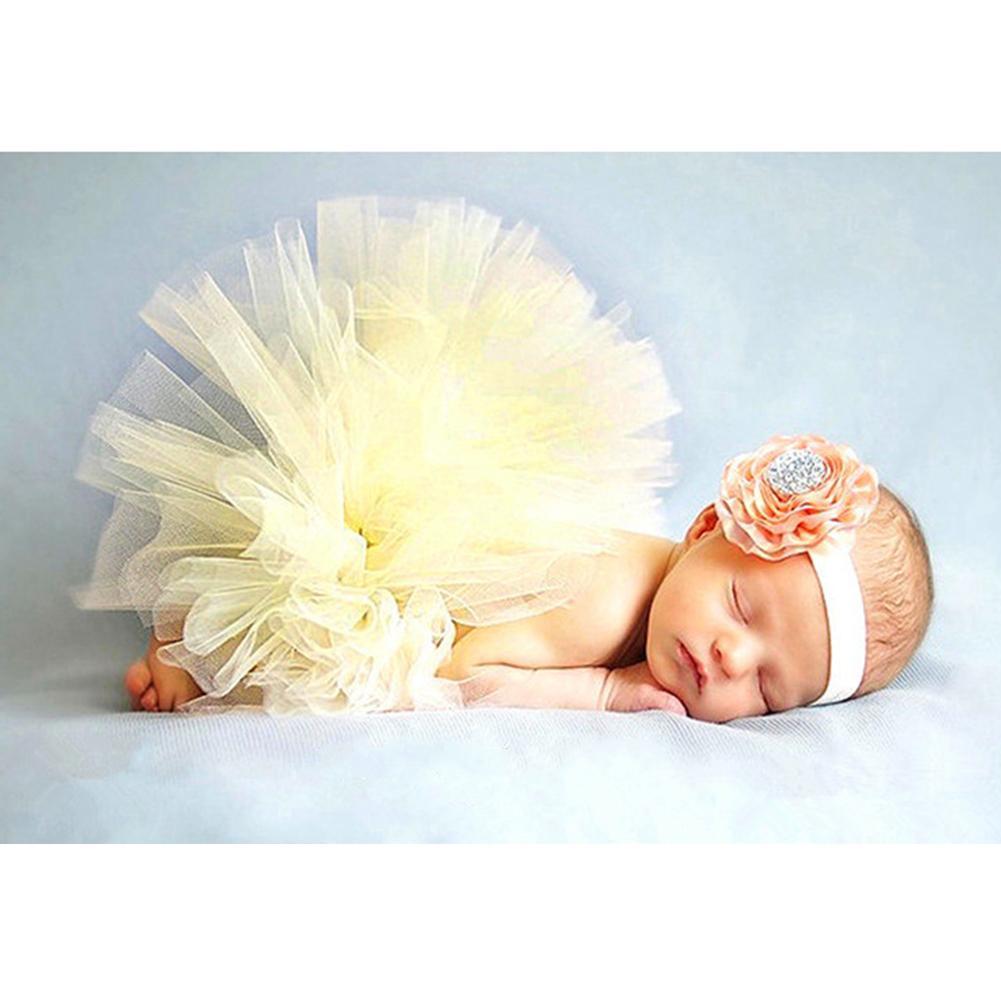 Pasgeboren Baby Meisjes Mesh Strik Tutu-Jurk Prinses Rok Babies Accessoires Pasgeboren Fotografie Props Baby Shower