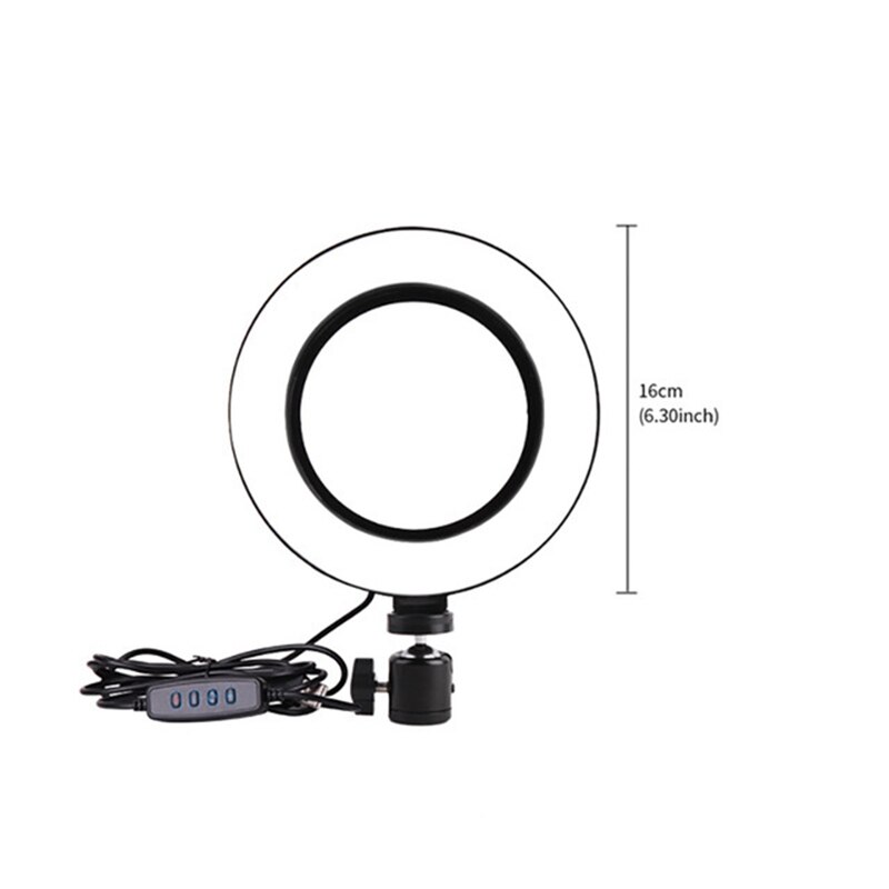 6/8/10 "support de lumière annulaire Photo Studio lampe ronde LED Photo Dimmable photographie Selfie anneau lumière de remplissage avec trépied: 16cm