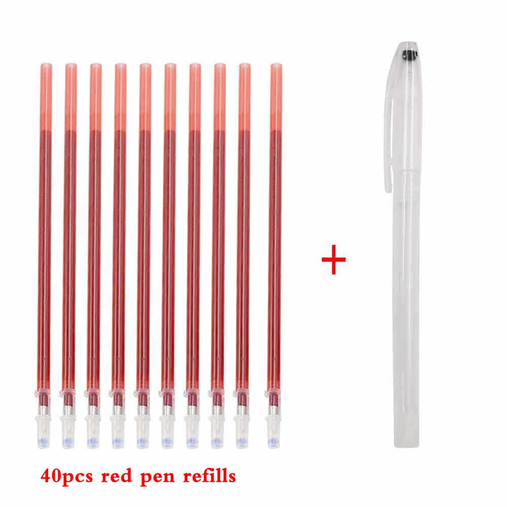 40pcs Embroidery Water Erasable Pen Refills Fabric Marker Cross Stitch Water Soluble Pens for DIY Patchwork Sewing Tools: 40pcs red