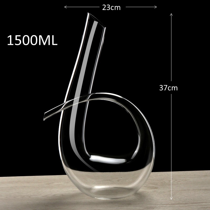 SDFSX Carafe à Vin Soufflée à la Main - Verre en Cristal Sans Plomb, Aérateur Classique 1500 ml, Accessoires et Cadeaux