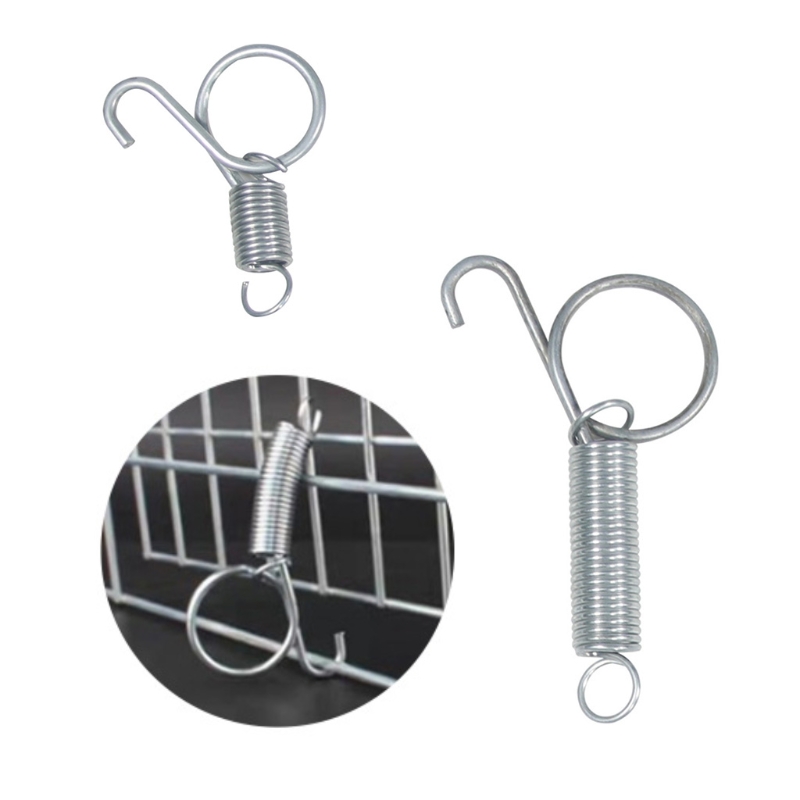 10Pcs Metal Finger Spring Latch Hook Cage Door Spring Hooks for Fixing Rabbit Bird Poultry Guinea Pig Cage Doors 2 Sizes