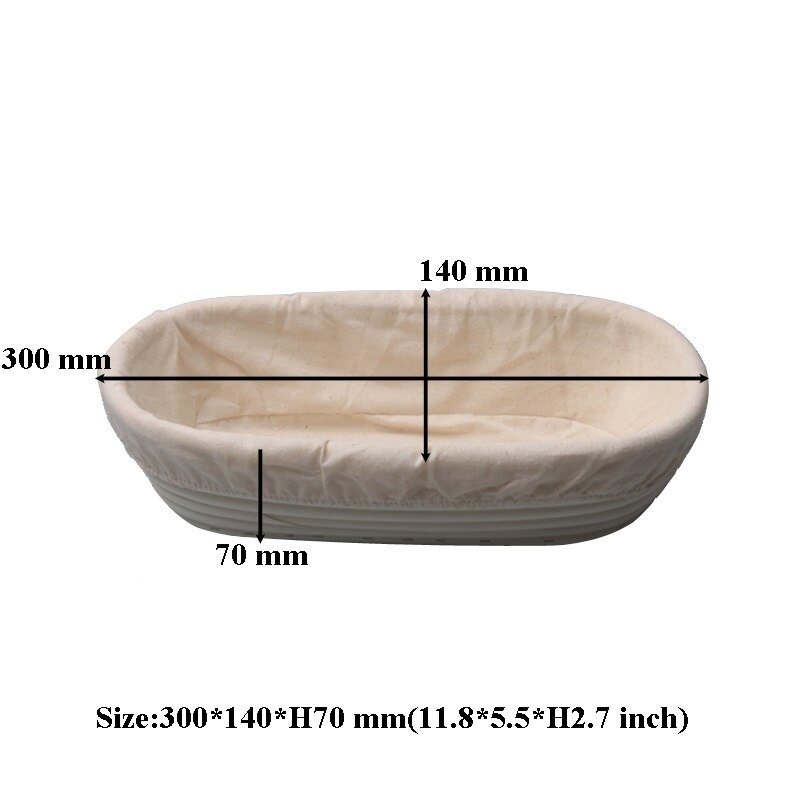 Handmade Oval Rattan yeast Basket Dough Banneton Brotform Bread Proofing Proving Fermentation Baskets Kitchen Tools: 30X14X7CM