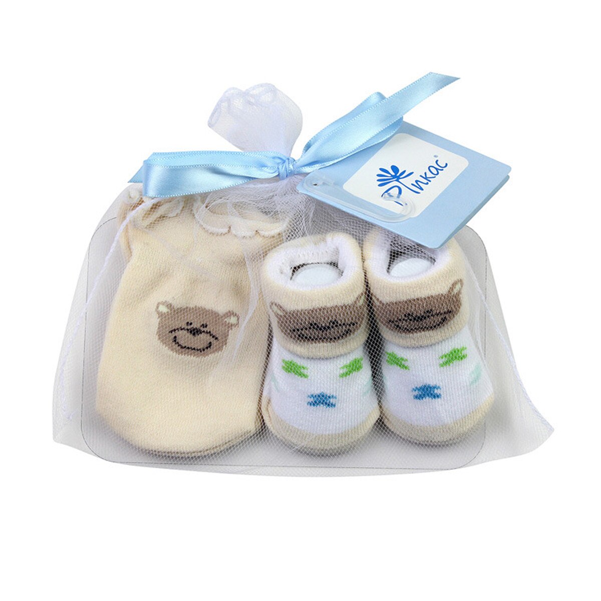 Newborn Infant Gloves Socks Set Autumn Winter Baby Boys Simple Style Striped Pattern Low Tube Socks + Anti-scratch Gloves Kits