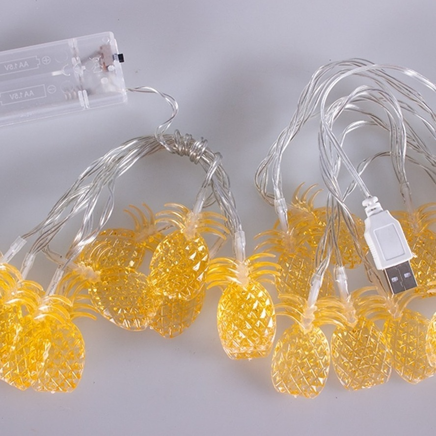 Rgb Led Ananas Fruit Slingers Kleurrijke Garland String Fairy Lights Batterij-Aangedreven Lantaarns Kerst Bruiloft Decoratie