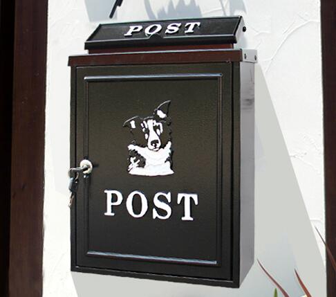 Retro amerikansk pastoral vægmonteret postkasse stor brevkasse udendørs aflåselig sikker postpost støbt aluminium postkasse postkasse: 03