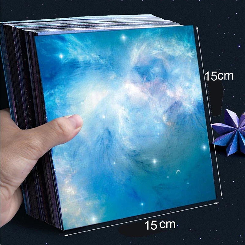50 Double Sided Starry Pattern Origami Paper Folding Crafts Paper For DIY Hand Crafts Arts Creativity School Lessons Home Decor