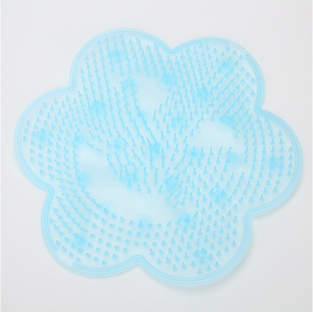 Brand Style Lazy Bath Massage Pad 1PCs Silicone Suction Cup Bathroom Shower Mat Non-slip Bat: Blue