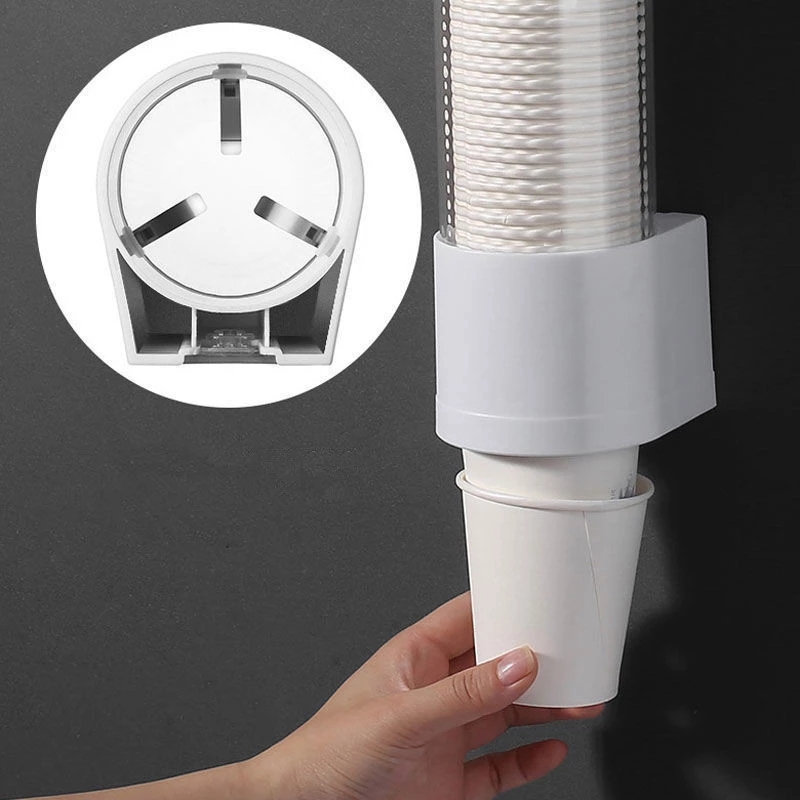 Portavasos desechable, removedor automático de vasos de papel, soporte de vaso de agua montado en la pared, almacenamiento