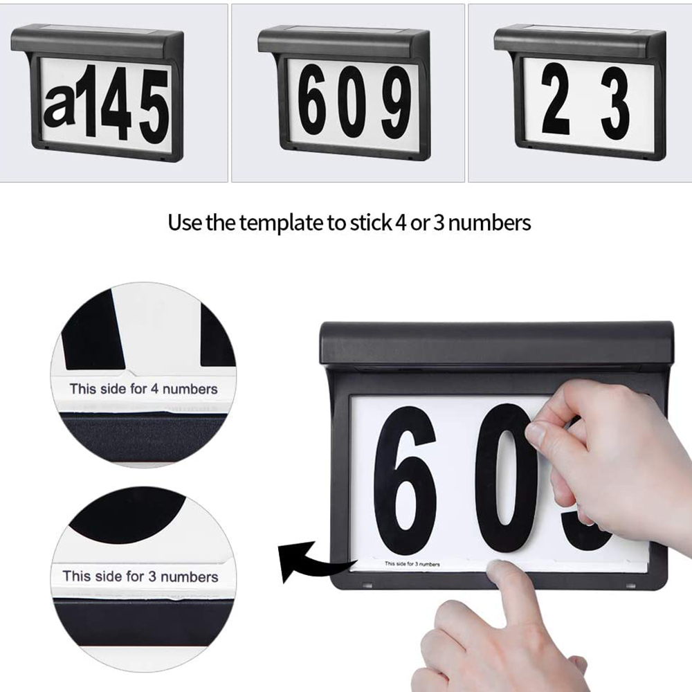 Led Solar Huis Nummer Licht Waterdicht Buitenmuurlicht Draadloze Sunpower Tuindeur Decoratieve Adresbord Lamp