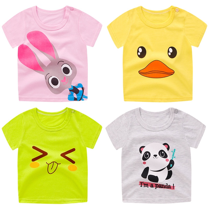 Baby Kids T Shirts voor Meisjes Jongens T-shirt Zomer Katoen Cartoon Rainbow Printing Tops T-shirt Kinderkleding