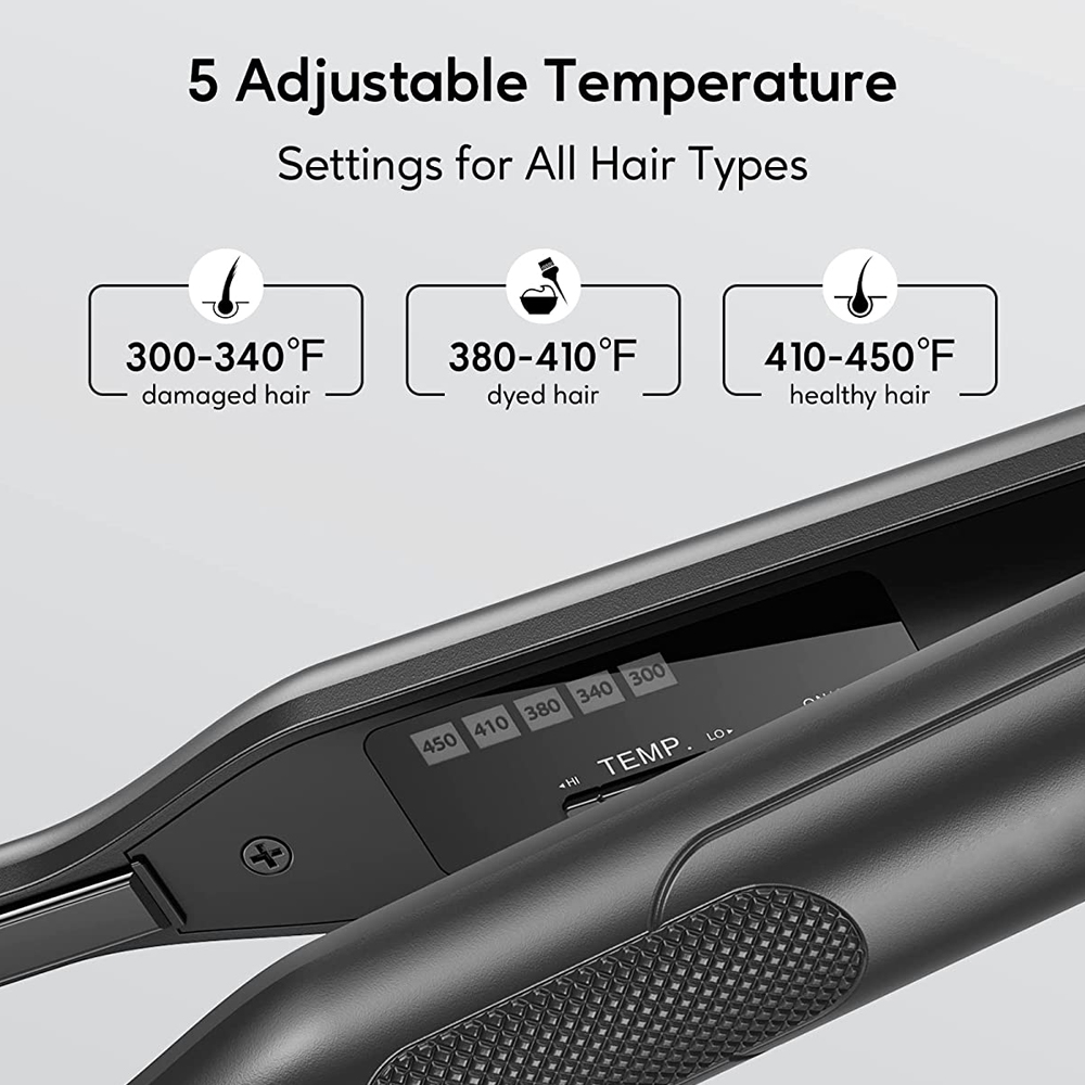 Hair Straightener Curler Ceramic Coating Thinnest Plate Pencil Flat Irons For Short Hair Men's Beard Styler