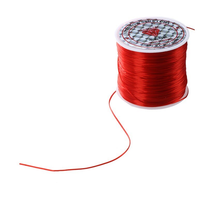 60M Rekbare Elastische Crystal String Koord Draad Voor Sieraden Maken, Rood