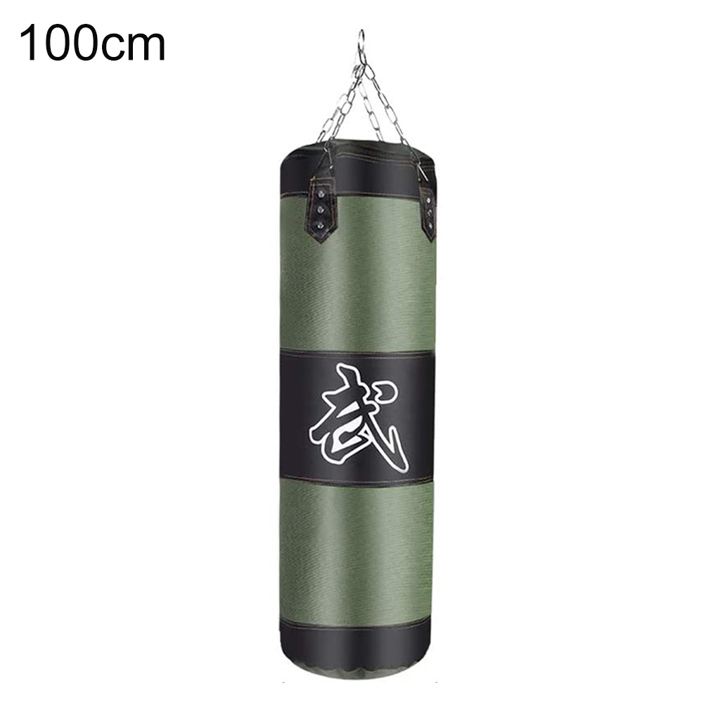 Boksesandfyldning tykkere styrketræning fitness træning punch sandpose boksetræning kamp sandpose tom-tung gymnastiktaske: 100cm grønne