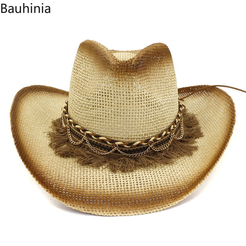 Frühling Sommer Wilde Herren Stroh Hüte Männer der Frau der Westlichen Cowboy-Hut Sonnenhut Großen Strand hut