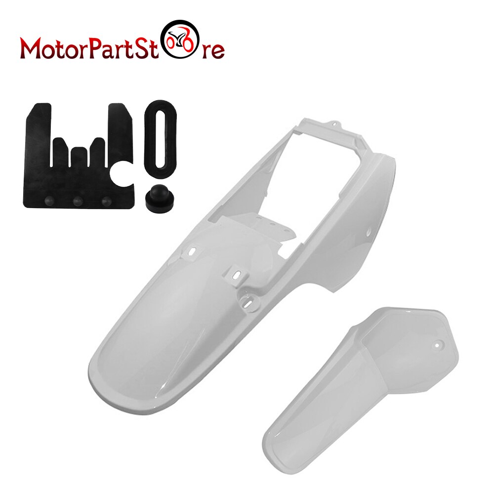 Svart blå vit plast fram/bak stänkskärm skal kåpa kit passform yamaha  pw80 py80 peewee smuts cykel motorcykel delar: Vit