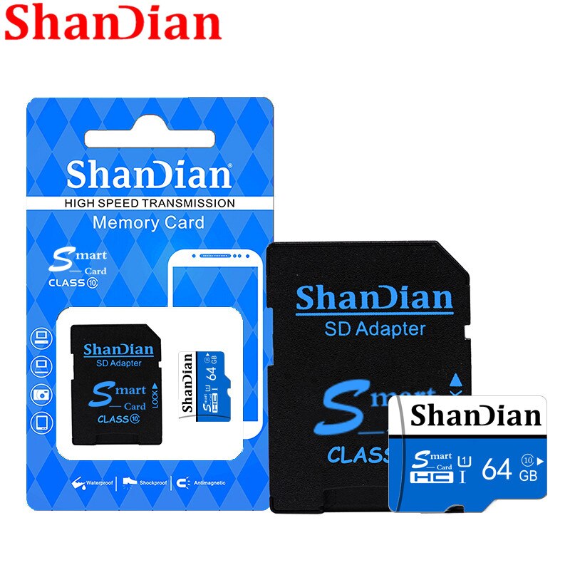 Shandian Originele Smart Sd Class10 Tot 95 Mb/s Smartsd 128Gb/64Gb/32Gb/16gb Klasse 10 Tot 80 Mb/s Voor Telefoons Camera 'S