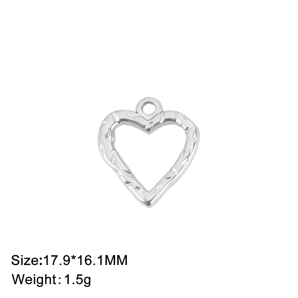 EUEAVAN-5 unids/lote de abalorios de acero inoxidable, collar con colgante de amor y corazón, suministros de fabricación de joyería DIY para mujer, hechos a mano al por mayor: Oro / Color amarillo claro