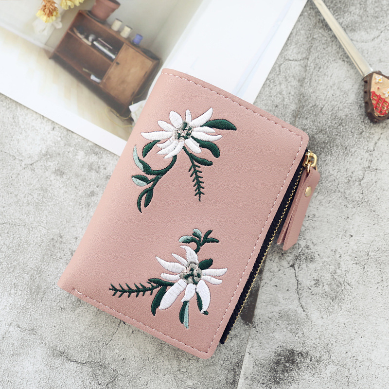Célèbre concepteur court petite fleur portefeuille femmes dames en cuir portefeuilles Femme sac à main Porte Feuille Femme Cartera Mujer 40