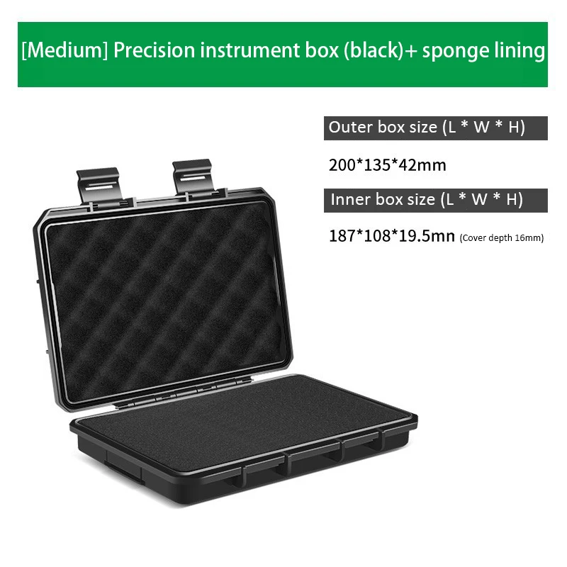 1PC waterdichte opbergkoffer draagbare hardware gereedschapskist met spons verzegeld schokbestendig veiligheid bescherm apparatuur doos gereedschap organisator: Blauw