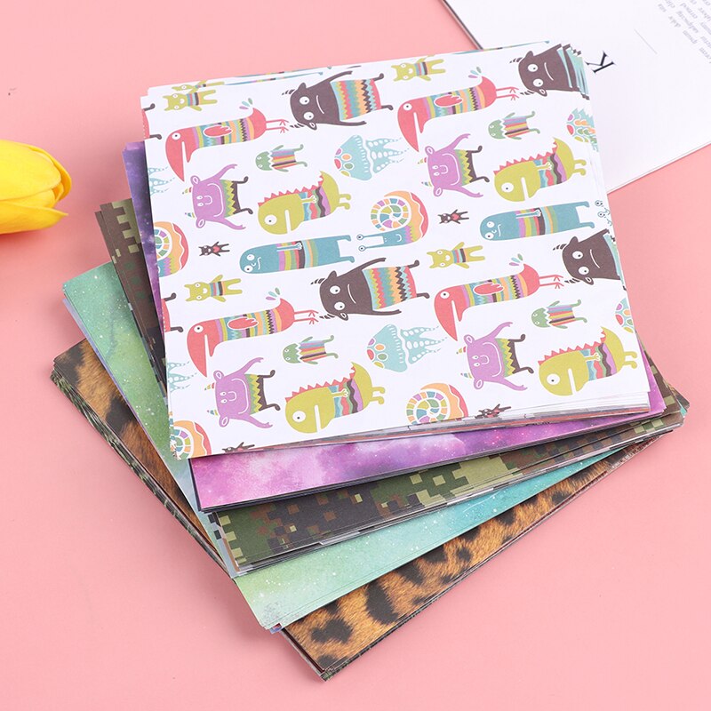 50pcs 15cm Square Origami Paper Double Side Floral Folding Sakura Craft Papers Kids Handmade DIY Scrapbooking Craft Decoration