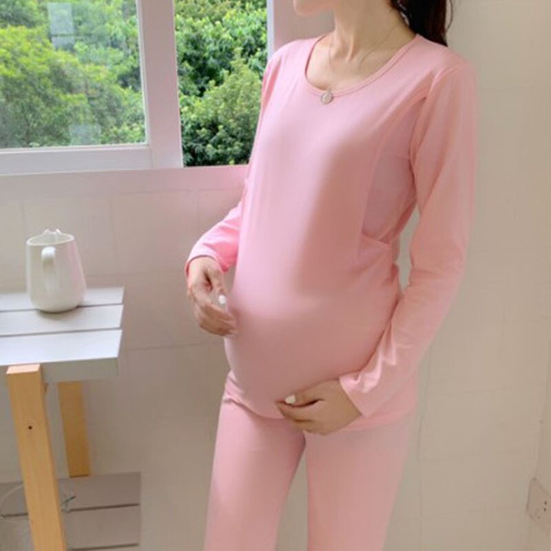 Pijamas de maternidad de traje de lactancia ropa de dormir Otoño Invierno ropa de embarazo gruesa mantener la ropa interior cálida ropa de dormir más terciopelo