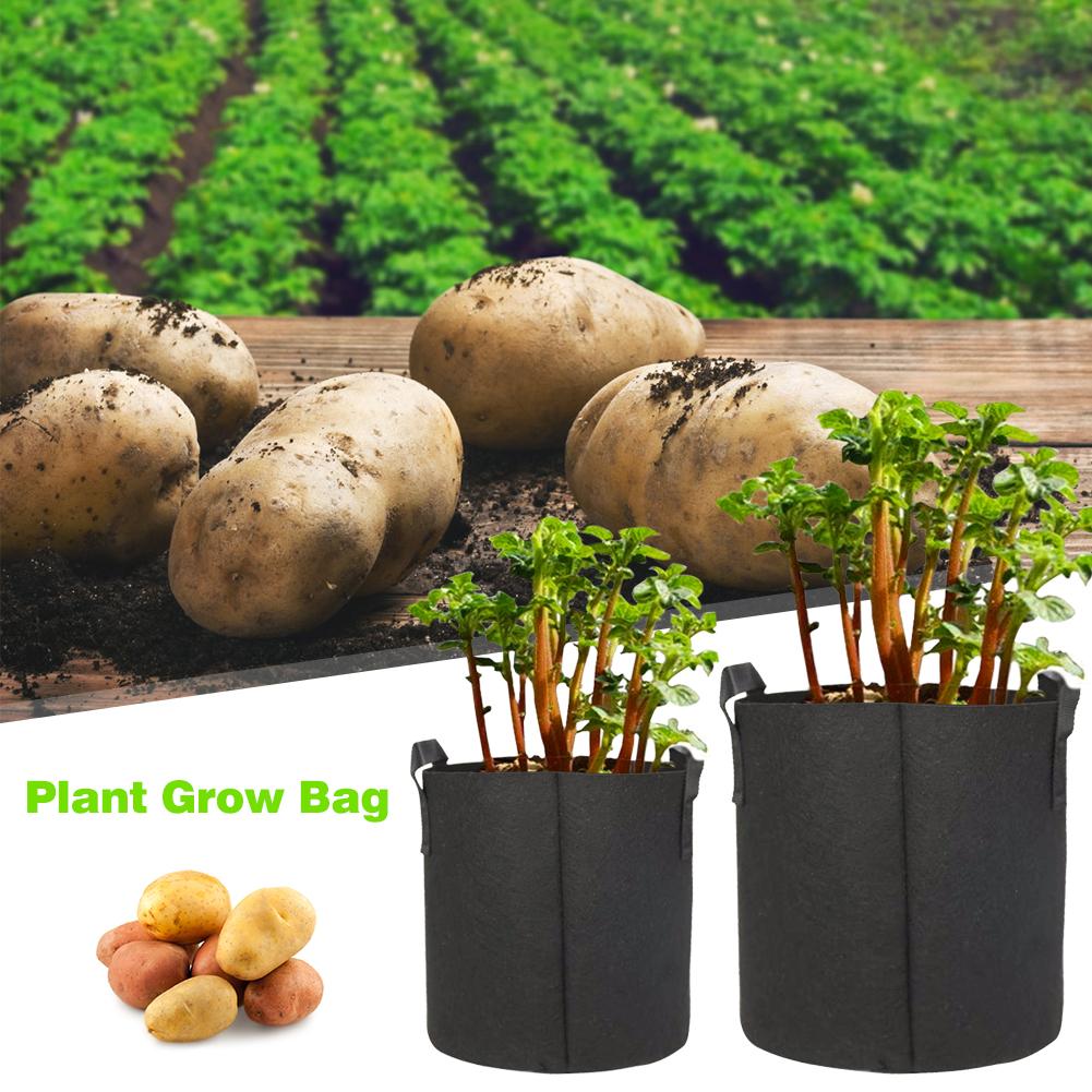 Bolsas de fieltro para cultivo, maceta de tela para jardinería, cultivo de verduras, jardín, flores, 5/10 piezas, 3/7/10 galones