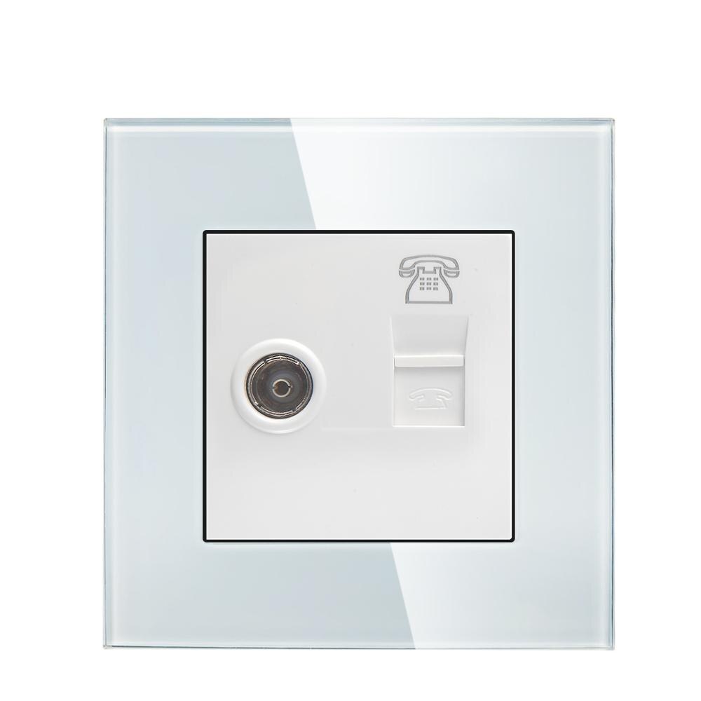 BSEED Wall TV Power Outlet Telphone Wall Socket CAT5 Wall Outlet Sockets