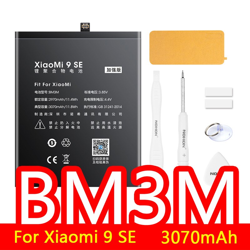 NOHON Batteria Per Xiao mi mi 5 mi 4C mi 6 mi 3 4 6X rosso mi nota 2 3 4 4X 5 BM35 BM22 BM36 BM3E BN31 BM45 BM46 BN41 BN43 BN45 Bateria: BM3M