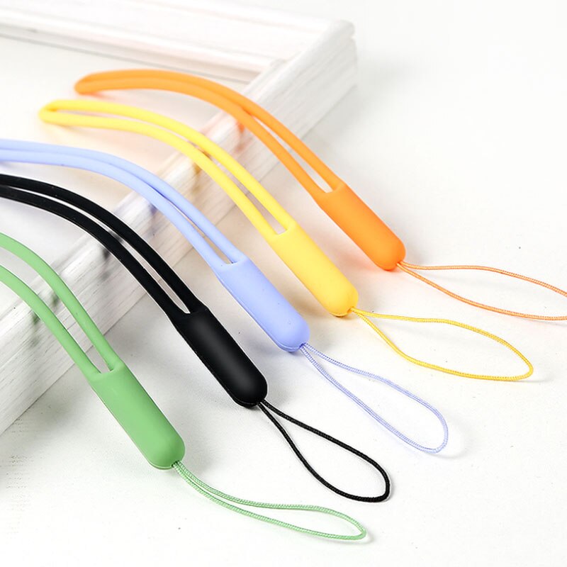 Korte Siliconen Mobiele Telefoon Lanyard Houder Telefoon Pols Bandjes Lanyards Sleutelhanger riem Id-kaart Gym USB Badge Koord Opknoping Touw