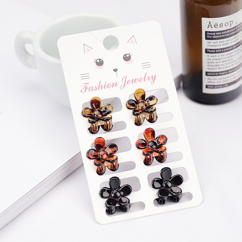 6 Pcs/sets pequeño gancho para el pelo Clips mujeres chicas de pelo pequeño cangrejo garra broches Mini Clips de pelo horquilla accesorios de: 45