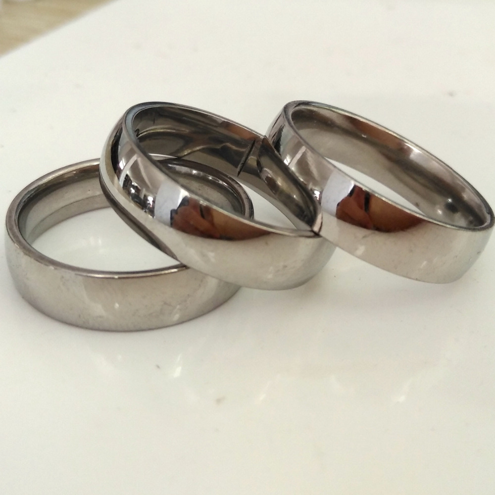 Groß Viele 200 stücke Unisex Silber Band 6mm Breite Edelstahl Komfort fit Ringe Größe 17-18-19-20-21mm Mix