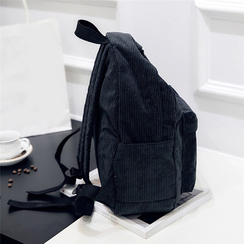 Mochila de para mujer, morral informal de pana de viaje para chicas y estudiantes, bolso escolar para adolescentes,