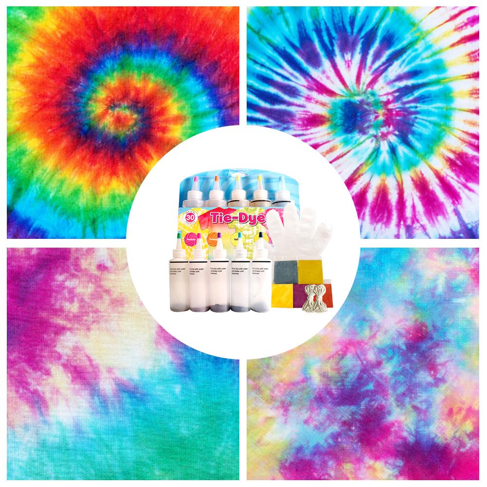 5 flasker tulipan permanent et-trins tie-dye kit diy tøj graffiti farvestof til stof tekstil håndværk kunst tøj solo projekter farvestof