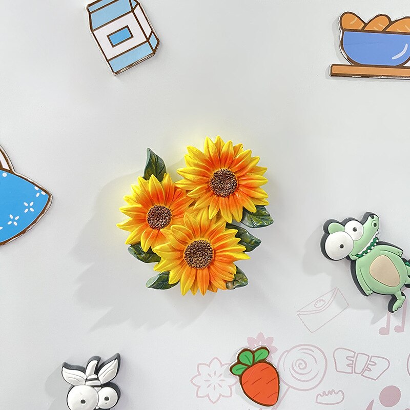 Beautiful Flowers Refrigerator Magnets Jasmine, Peony, Lotus, Rose, Sunflower, Succulent Cute Magnets for Fridge Kitchen Decor