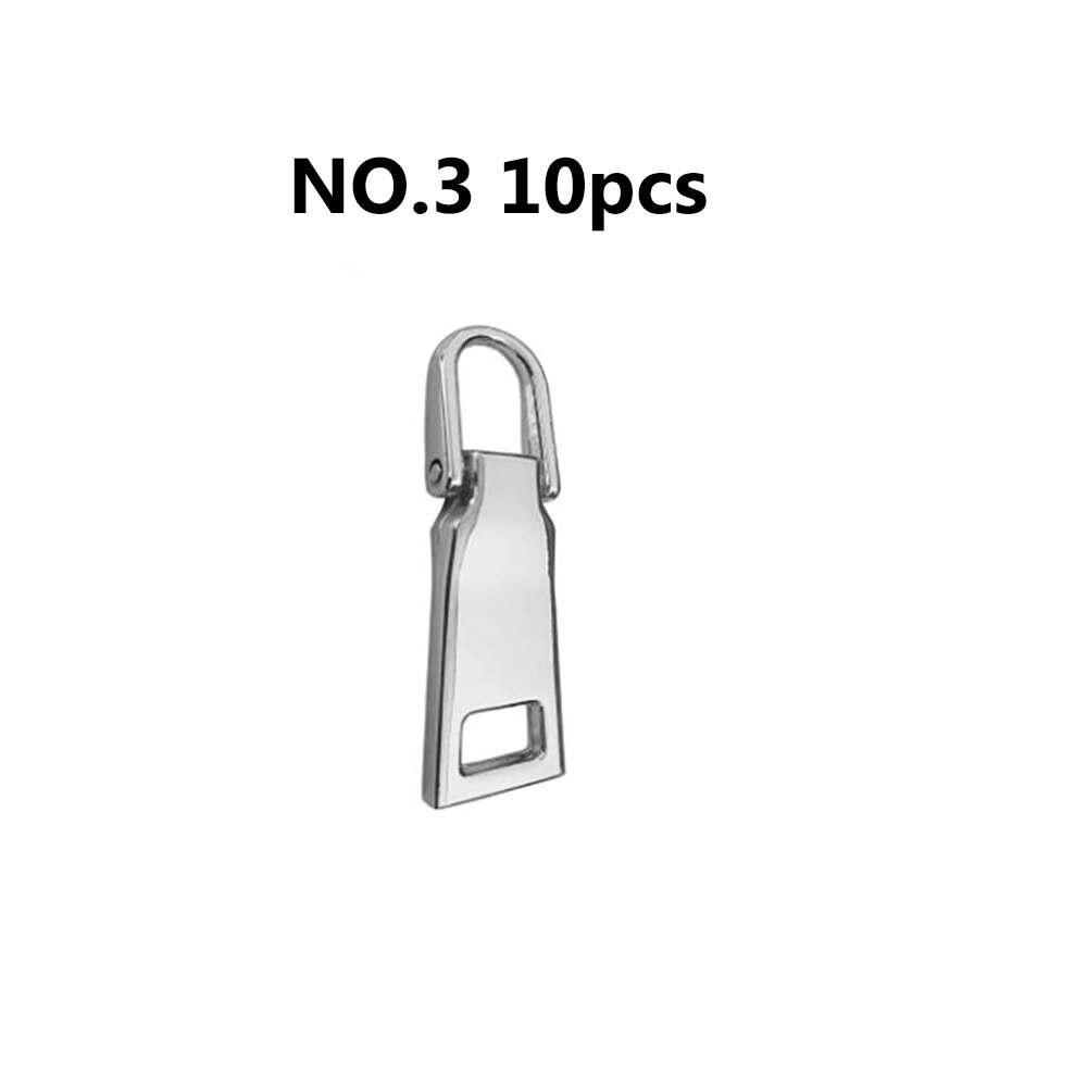 10pcs Zipper Pull Tabs Zip Fixer Replacements for Crafts Zipper Replacement Zipper Repair Kit DIY Detachable Zipper Pull Tab: 1
