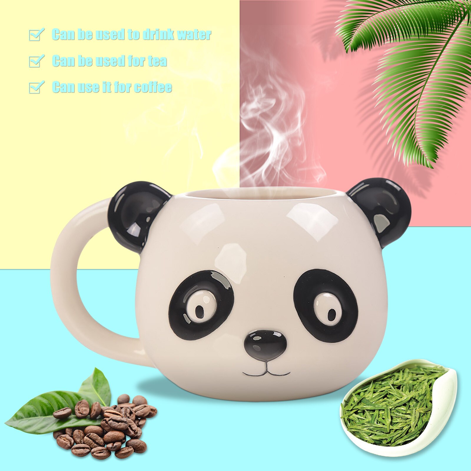 Saintgace 3D Leuke Cartoon Dier Water Cup Keramische Thee Koffie Kopjes En Mokken Stereo Vision Paar Mok Drinkware Tazas: A