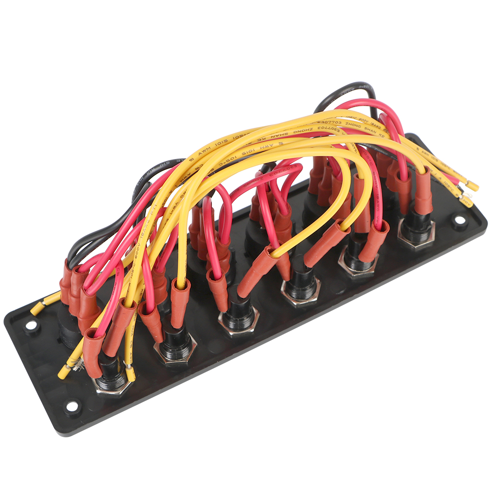 Accessori per auto da campeggio Pulsante in poi/spento per roulotte Prese e interruttori multiporta Interruttore a levetta 12V per camper RV 6 posizioni