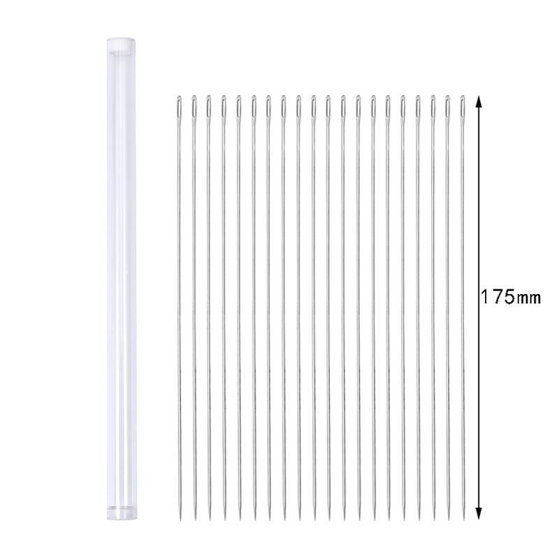 LMDZ 20Pcs 175mm Big Size Large Long Steel Needle Big Holes Sewing Needle Home Hand Sewing Tools With Needle Bottle