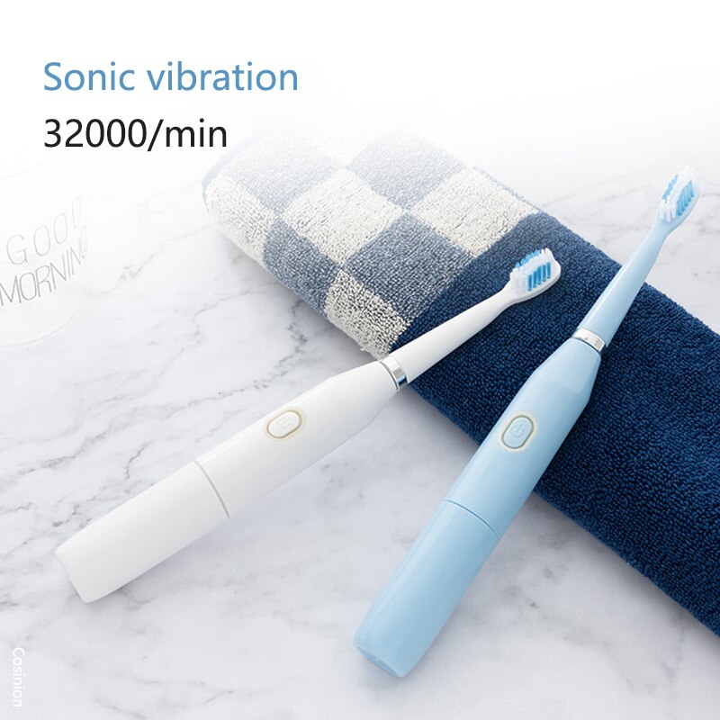 Ultrasonic Electric Toothbrush With 4PCS Replacement Brush Heads 32000 High Frequency Sonic Vibration IPX7 Waterproof Toothbrush