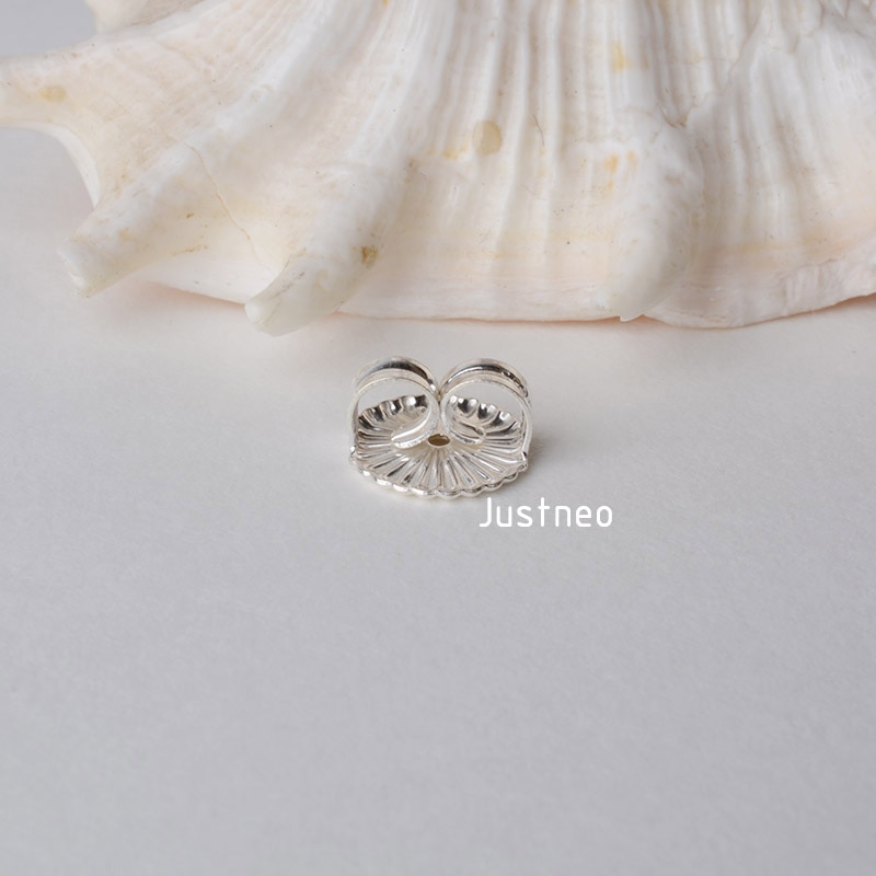 earnut,9.3mm(plain silver) solid 925 sterling silver earring backs,earring friction butterfly back stopper for earstuds