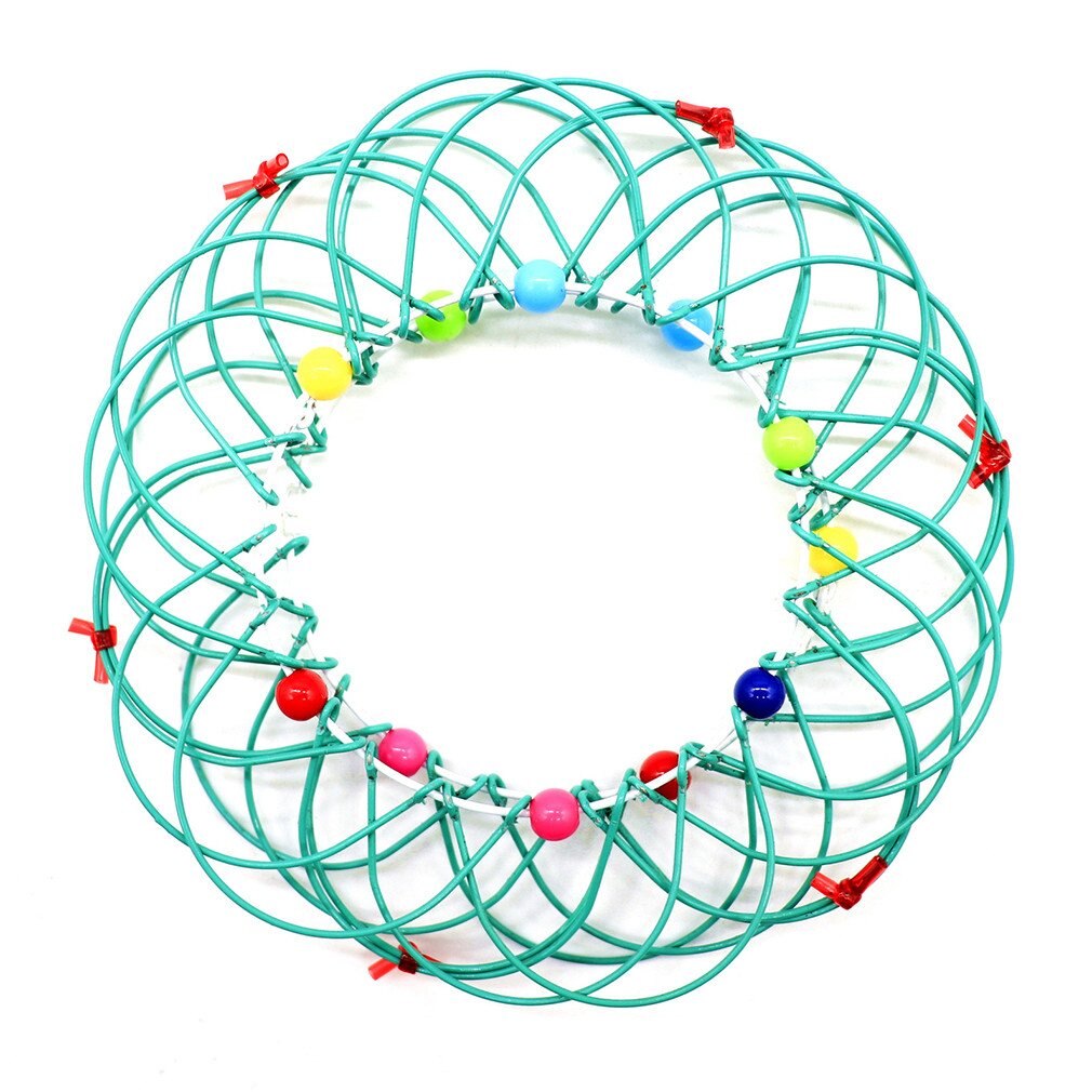 Meerdere Veranderingen Ijzeren Hoepel Ring Speelgoed Kleine Ijzerdraad Cirkel Speelgoed Met Kleur Kralen Honderd Bloem Magic: green