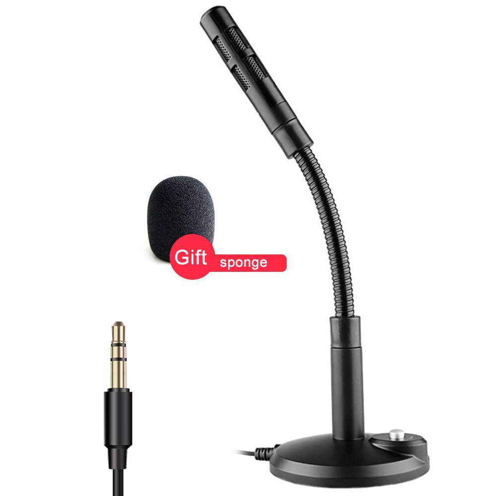 3.5mm Wired Condenser Microphone for Computer PC Desktop Laptop Notebook Recording Gaming Podcasting Microphones: Black