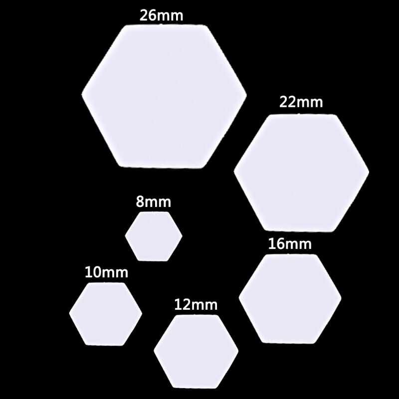 100Stck Hexagon Vorlagen für Patchwork Papier Quilten NäHenne Handwerk DIY Sechs Größen