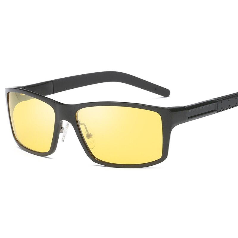 Yso nattesyn briller mænd aluminium magnesium ramme polariserede nattesyn beskyttelsesbriller til bilkørsel fiskeri anti blænding 8554: Sort-gul