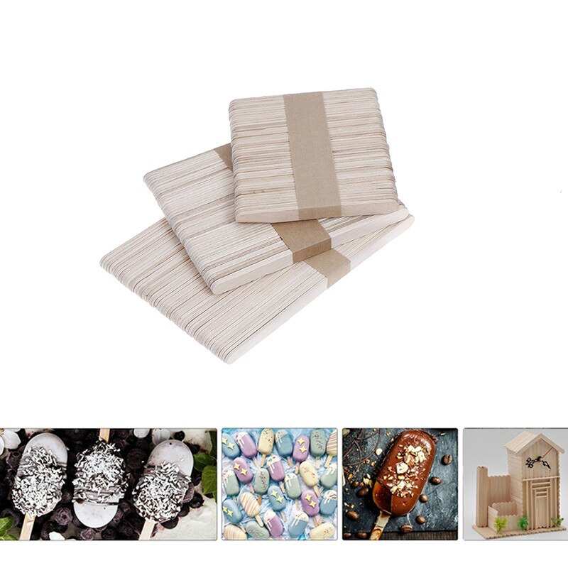 20PCS Popsicle Stick Ice Cube Maker Cream Tools Model Special-Purpose Wooden Craft Stick Lollipop Mold Accessories