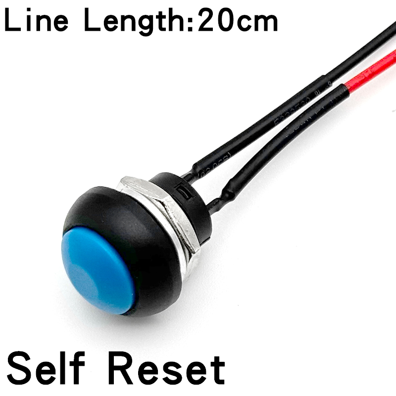 5/20/100PCS 12mm Momentary Push Button Switch ON OFF PBS-33B Self Reset Mini Round Switch With Wire 2Pin 1A DC12V: 3XL / Brown