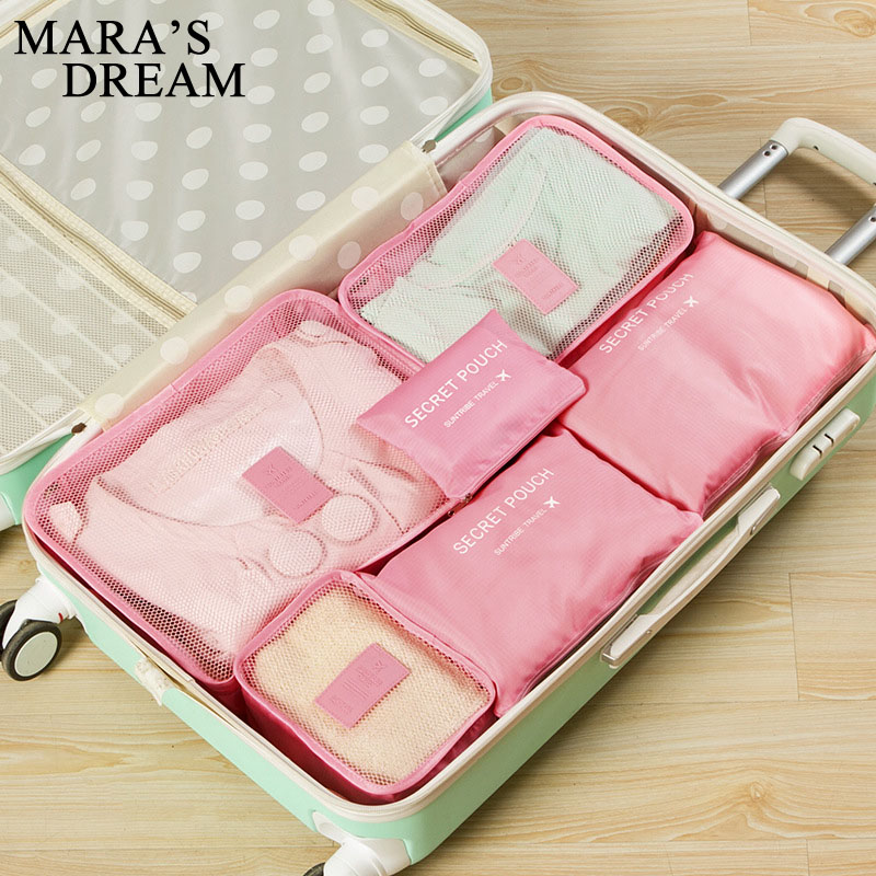Mara's Dream 6 pièces Polyester voyage emballage Cubes Portable étanche respirant hommes et femmes bagages sacs de voyage