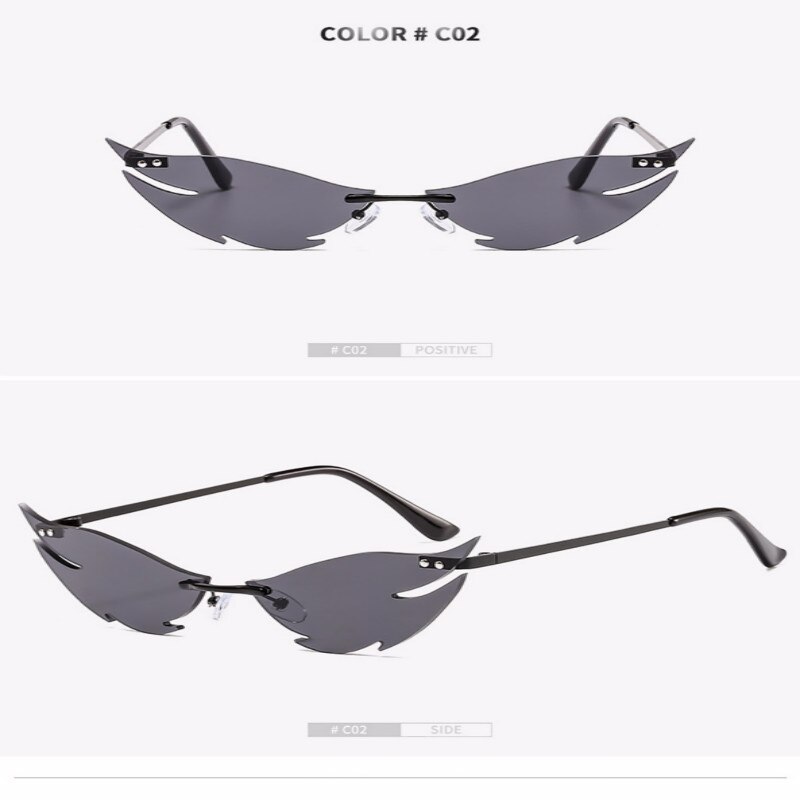 nuevas gafas de conducción mujer hombre sin marco forma de pez tiburón gafas de sol pequeñas creatividad tiburón forma gafas