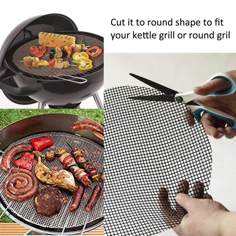 33cm non-stick grill-grillmåtter med høj sikkerhed gitterformet grillmåtte med varmebestandighed til udendørs aktiviteter